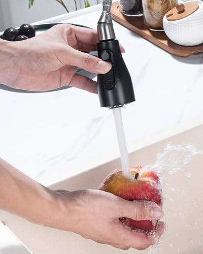 Pull Down Kitchen Faucet Sprayer Head Replacement Part, 15 Connectors, 3 Function Pull Out Sink Sprayer Replacement Nozzle, Kitchen Faucet Head Hose Spray Tap Spout,Oil Rubbed Bronze | 15 Connectors, 3 Function Pull Out Sink Sprayer Replacement Nozzle Par