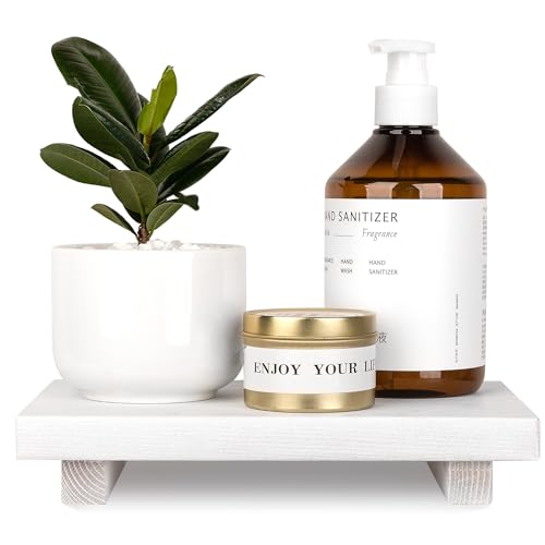 Bathroom Tray Wood Riser Kitchen Decor Soap Holder, 9" x 6" White | Waterproof, Easy Clean, Wooden Pedestal Stand Accessories for Office Desk, Bathroom, Vanity, Counter, Sink - color: White, size: 9" x 6" x 1.6"