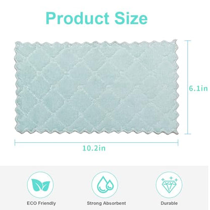 Bessrung 20 Pack Kitchen Dish Cloths Absorbent Microfiber Cleaning Cloth | Dish Towels for Kitchen, Car, Bathroom Cleaning, Reusable Nonstick Oil Fast Drying Washcloths(Grey & Green) - color: Green