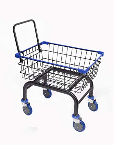Heavy Duty Laundry and Grocery 1.8 Bushel Cart With U-Handle (Blue) - color: Blue
