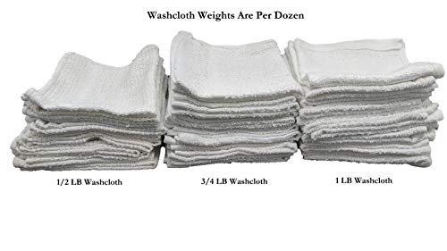 White Cotton Value Washcloths, 12 x 12 in, 12 Pack | Lightweight cotton cloths for painting, staining, crafts, garage, kitchen, bath or utility cleanup; 1.00 oz ea - size: 3/4 LB Per Dozen