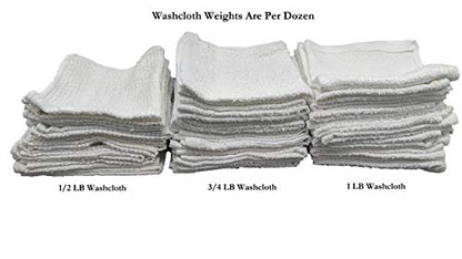 White Cotton Value Washcloths, 12 x 12 in, 12 Pack | Lightweight cotton cloths for painting, staining, crafts, garage, kitchen, bath or utility cleanup; 1.00 oz ea - size: 3/4 LB Per Dozen