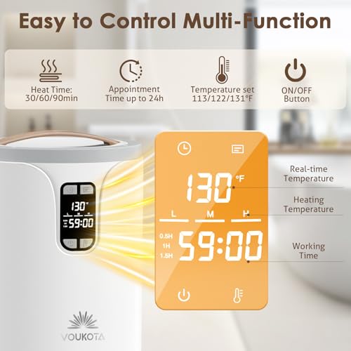 Towel Warmer, 20L Towel Warmers for Bathroom with LED Display for Time and Temperature, Bucket-Style Warmer with Delay Timer 0.5-24H, Heating Time 30/60/90 Mins, Child Lock