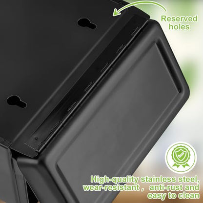 Tioncy 4 Pcs Sanitary Napkin Receptacle Wall Mounted,Black | Stainless Steel Sanitary Napkin Disposal Bins, Discreet Tampon Container, Home Office Public Restroom Use - color: Black