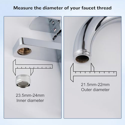 Hibbent 2 PACK Faucet to Dishwasher Adapter, Quick-Connect Dishwasher Snap-On Connection, with Swivel Ball Joint and Faucet Aerator, Male 15/16 Inch and Female 55/64 Inch, Chrome - color: Chrome