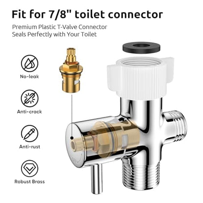 Arofa Hands-Free Bidet Sprayer, Dual Control Mode Bidet Attachment | Adjustabel Water Pressure, Hands-Free Operation, Leak-Free Hose, Fits Two-Piece Toilets, Feminine/Baby/Pet Wash, Easy Install - color: Stainless Steel(Hands-Free), size: 1 Pack