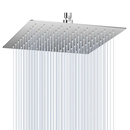 10 Inch Rain Shower Head Brushed Nickel - All Metal Stainless Steel 304, Ultra Thin Design, Modern Bathroom Square Rainfall Showerheads - Full Body Coverage Bath Shower - color: Brushed Nickel, size: 10 Inch Square