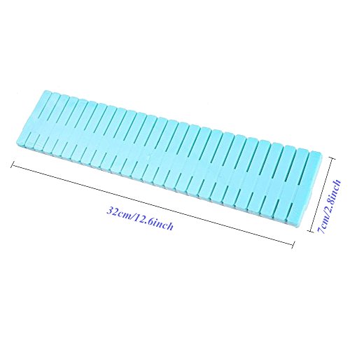 8pcs DIY Plastic Drawer Organizer Adjustable Drawer Dividers for Home Tidy Closet, Socks, Underwear, Office School Supplies, Kitchen Utensil Tools (Blue) - color: Blue