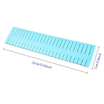 8pcs DIY Plastic Drawer Organizer Adjustable Drawer Dividers for Home Tidy Closet, Socks, Underwear, Office School Supplies, Kitchen Utensil Tools (Blue) - color: Blue
