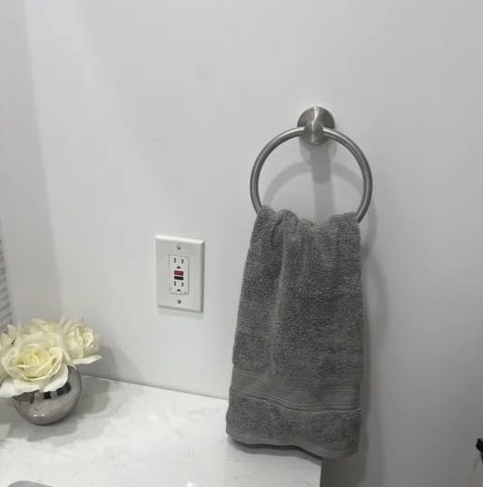 Brushed Nickel Towel Ring | Hand Towel Holder for Bathroom Wall Mounted, Durable 304 Stainless Steel, Modern Style - color: Brushed Nickel