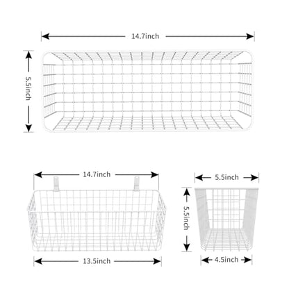 Joben Oligey 3 Set [Extra Large] Hanging Wall Wire Baskets, Farmhouse Food Storage Kitchen Pantry Laundry Closet Garage RV, White - size: White - Extra Large
