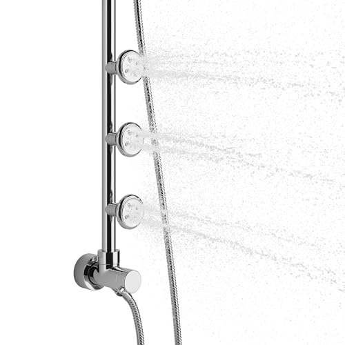 Lanikai Rain Shower Head with Handheld Spray Combo - 1028-CH-1.8GPM, Polished Chrome - 8" Rain Showerhead with Handheld Sprayer, 3 Spray Jets, 5-Function Rainfall Shower Head with Hose, 1.8 GPM - color: Polished Chrome, size: 1.8 GPM