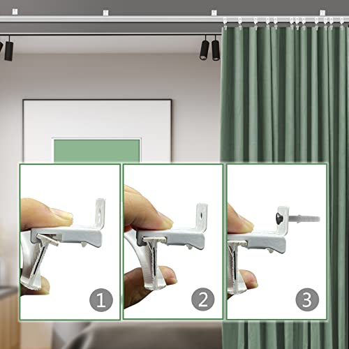 TOKPLNU Wall Mount Brackets for Flexible Curtain Track, Bendable Curved Curtain Rail Wall Mounting Hardware, White 10 Pack - color: White, size: 10Pcs Wall Mount Bracket
