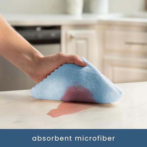 S&T INC. Microfiber Cleaning Cloth, 50 Pack, 11.8" x 11.8", Blue | Storage Box Included, Edgeless Cleaning Cloth for Home and Car, Reusable and Multi-Purpose Cleaning Rags, Machine Washable - color: Blue