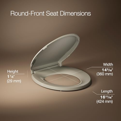 KOHLER 4639-RL-G9 Cachet ReadyLatch Round Toilet Seat Soft Close, Sandbar - color: Sandbar, size: Round
