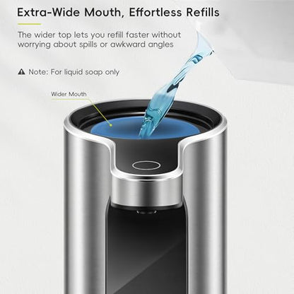 EKO Aroma Pro 13.5 fl oz Touchless Automatic Liquid Soap Dispenser, Rechargeable Hand & Dish Soap Dispenser for Bathroom and Kitchen, Waterproof, Adjustable Volume Control (Stainless Steel) - color: Stainless Steel, size: 13.5 oz (Premium Wireless Chargin