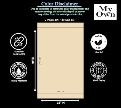 MyOwn Cotton 2 Pack Oversized Bath Sheet 35 x 70, Large Bath Sheet, Ultra Absorbent, Compact, Eco-Friendly and 100% Recyclable, Quick Drying and Lightweight Towel - Navy Blue - color: Navy Blue, size: 2-Piece Bath Sheet Set