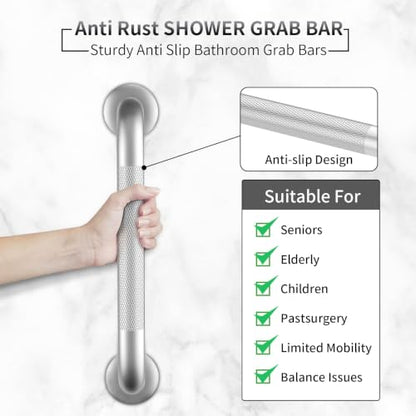 Grab Bars for Shower, 2 Pack 16 in Anti Slip Safety Bath Handle for Senior | Stainless Steel Shower Grab Bars, Handicap Elderly Bathtub and Toilet Bathroom Assist,Safety Grab Bars with Concealed Screws - size: 16 Inch