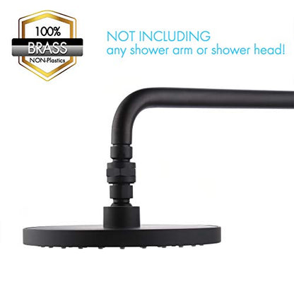 KES Shower Head Swivel Ball Joint Shower Connector Adapter Brass Adjustable | Shower Arm Extension Universal Component Matt Black, PSB101-BK - color: Matte Black