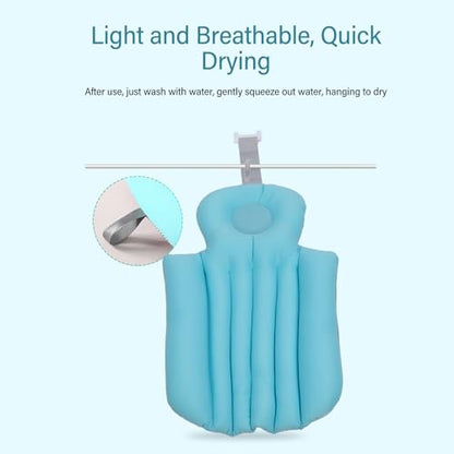 Adult Bath Pillow Suction Cup Design Neck Back Support Nonslip Bath Mat for Home Bathroom (Blue) - color: Blue