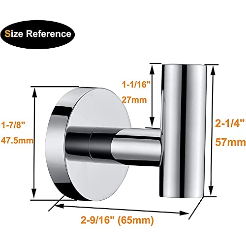 Nolimas Towel Coat Hook Polished Chrome, SUS304 Stainless Steel Bathroom Clothes Cabinet Closet Sponges Robe Hook Wall Mounted Round Kitchen Heavy Duty Door Hanger 4 Packs - color: 4pcs Polished Chrome