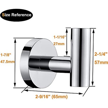 Nolimas Towel Coat Hook Polished Chrome SUS304 Stainless Steel Bathroom Clothes Cabinet Closet Sponges Robe Hook Wall Mounted Round Kitchen Heavy Duty Door Hanger 6 Packs - color: 6pcs Polished Chrome