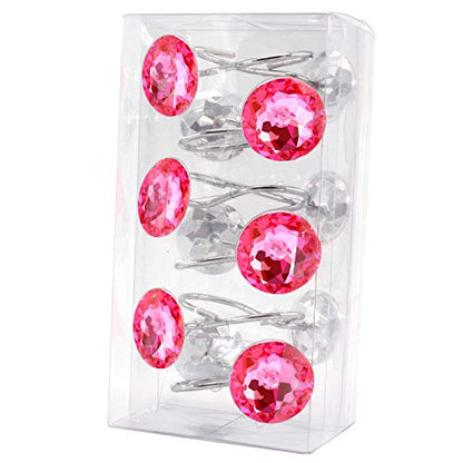 BEAVO Acrylic Fashion Decorative Home Rolling Shower Curtain Hooks Rhinestones Bathroom Bath Baby Room Bedroom Living Room Decor Set of 12 Rings (Pink) | Diamond Crystal Decorative Shower Curtain Ring, Stainless Steel Rustproof Shower Hook Ring, Fit Stand