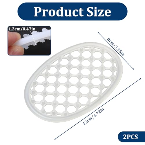 2 Pcs Soap Dish with Drainage Holes, Silicone Soap Holder | Clear Bar Holder Tray, Self Draining Soaps Saver for Shower, Anti-Slip Soaps Container for Bathroom, Shower, Kitchen