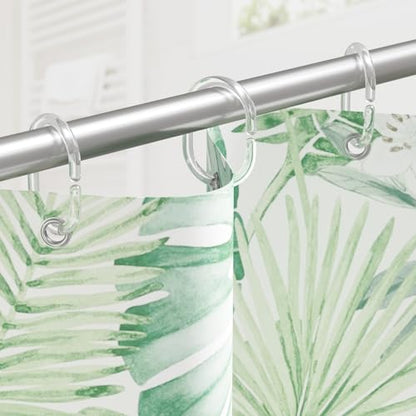 Plastic Shower Curtain Rings, Shower Curtain Hooks, 12 Pcs C Shaped Shower Hooks for Shower Curtain, Clear Shower Curtain Hooks for Bathroom - color: Clear-12pack