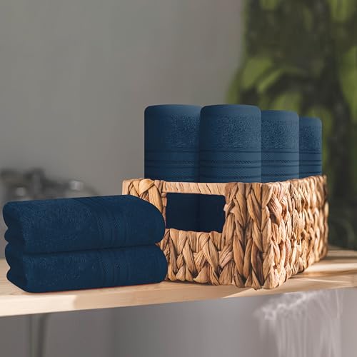 BOUTIQUO Ultra Soft Cotton Washcloths, Contains 12 Piece Face Cloths 12x12 inch, Ideal for Everyday use Face Towels, Compact & Lightweight Multi Purpose Washcloths - Mineral Blue - color: Mineral Blue, size: Washcloths - Set of 12