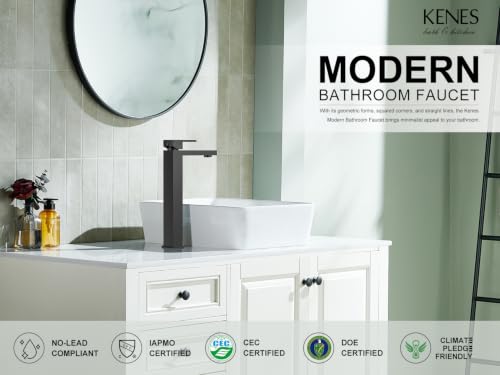 Matte Black Vessel Sink Faucet Single Hole, Tall Bathroom Sink Faucet | Vessel Bowl Faucet with Pop Up Drain & Supply Lines, Lead-Free cUPC & NSF Certified, 1 Hole Faucet for Vanity RV Restroom - color: Matte Black, size: Tall