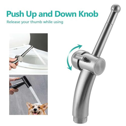 BARROCK Bidet Sprayer for Existing Toilet, Advanced Handheld Ergonomic Jet Spray Set with Precision Water Pressure Control for Muslim Shower/Feminine Hygiene/Pet Cleaning, Bruhsed Nickel - color: Brushed Nickel