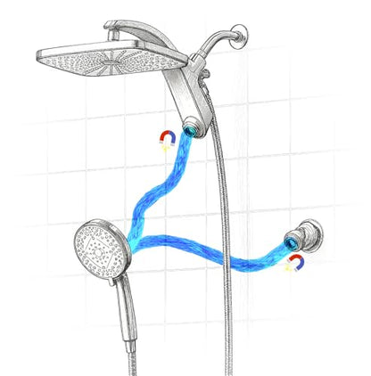 Magnetic Shower Head Holder for BOZYBO 460311 Shower Head Combo - color: Silver