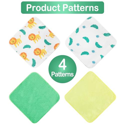 Baby Washcloths, 24Pack Baby Wash Cloths Extra Soft & Ultra Absorbent, Baby Towels and Washcloths Face Towels for Unisex Boys Girls Body, Washclothes Gentle on Sensitive Skin, 9x9 Lion - color: Lion