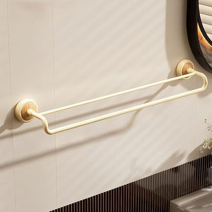 Double Pole No Drill Wall Mounted Towel Racks - Suction Cup Towel Bar for Bathroom Kitchen RV, Rustproof Stainless Steel Bathroom Hardware Set, Quick Setup Convenience(Yellow,60cm/23.6in) - color: Yellow, size: 60cm/23.6in