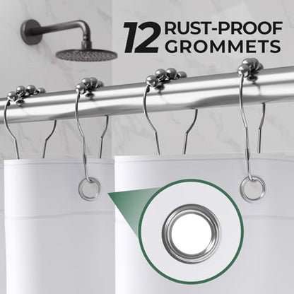AmazerBath Shower Curtain Liner 2 Pack, 72 x 84 Inches PEVA Plastic Shower Liner with 3 Weighted Stones and 12 Rustproof Metal Grommet, Lightweight Waterproof Shower Curtain - White - color: White, size: 72"W x 84"L (Pack of 2)