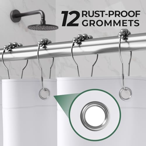 AmazerBath Shower Curtain Liner 2 Pack, 72 x 84 Inches PEVA Plastic Shower Liner with 3 Weighted Stones and 12 Rustproof Metal Grommet, Lightweight Waterproof Shower Curtain - White - color: White, size: 72"W x 84"L (Pack of 2)