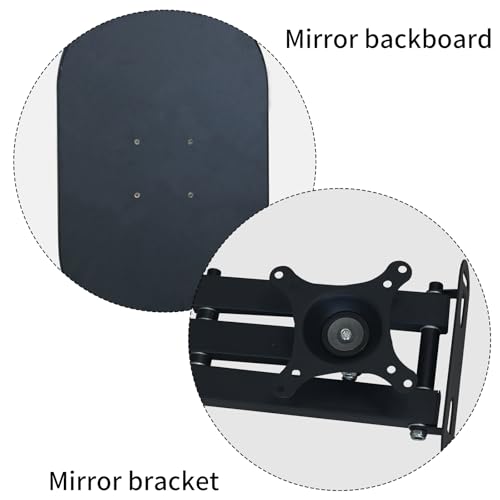 32" x 20" Black Oval Wall Mirror, Capsule Extendable Swivel Bathroom Vanity Makeup Mirror, 360 Rotation Folding Extendable Arm Vanity Mirror for Wall Shower Shaving
