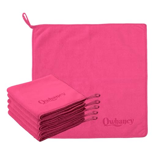 Makeup Remover Washcloths, 6 Pack Microfiber Face Towels, Plush & Thick, Ultra Soft Reusable Towels for Face & Hands, Highly Absorbent & Gentle 12 x 12 Inches, Rose Pink - color: Rose Pink