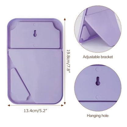 8-Inch Table Desk Vanity Makeup Mirror, Simple Portable Travel Mirror with Stand, Standing and Wall Hanging Dual-use, Purple - color: Purple