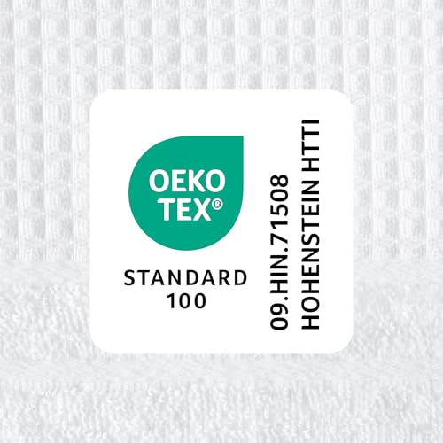 Town & Country Basics 4-Piece Waffle Woven Terry Stripe Bath Towel Set, 30x56-Inch, 100% Cotton, Quick Dry, White - color: White