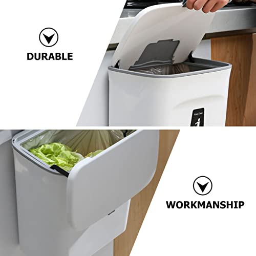 PRETYZOOM 1Pc Wall Mounted Trash Can with Lid Garbage Bin Space Saving Design for Kitchen Bathroom and Home and Stylish Waste Container