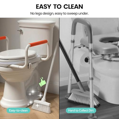 R&T Toilet Seat Riser 2" Raised Seat with Removable Padded Handles Fit for Elongated Toilets - color: Orange