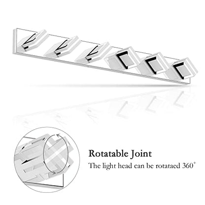 Ralbay Modern 6 Light Vanity Light Chrome Bathroom Vanity Lighting Fixtures Over Mirror Acrylic Up and Down Chrome Bathroom Wall Mounted Lights - color: Chrome, size: 6 Light