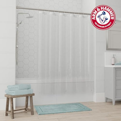 Arm & Hammer Waterproof Quick Drying Shower Liner, Lightweight Design, 70 x 72, Clear