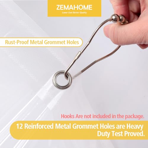 ZEMAHOME Clear PEVA Plastic Shower Curtain Liner Premium Light Weight 72" x 72" Transparent Bathroom Shower Showroom Curtain Liner with Rustproof Metal Gromments and Weighted Magnet - color: A01-clear, size: 72"W x 72"L (Pack of 1)