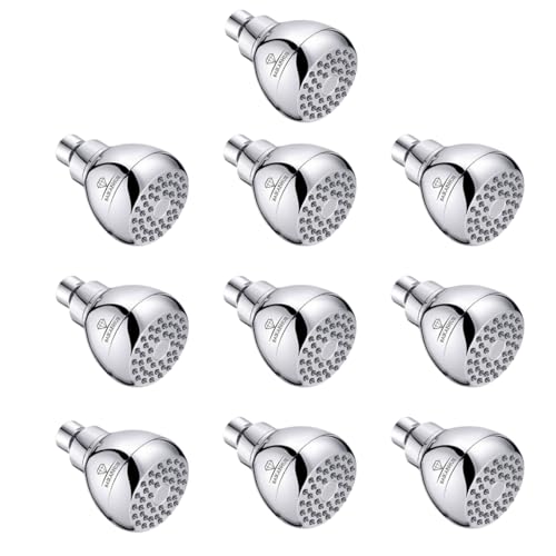 1.8 GPM High Pressure Shower Head 3 Inches Showerhead Chrome with Adjustable Swivel Joint Best Pressure Boosting Wall Mount Fixed Bathroom Showerhead For Low Flow Showers Anti-clog leak 10Pcs - color: 10Pcs