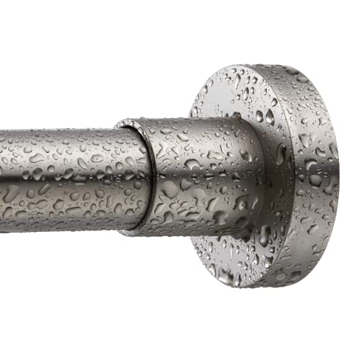 Shower Curtain Rod Tension- Never Rust No Drill Non-Slip Spring Tension Shower Rod, 43-73 inches 304 Stainless Steel, Brushed Nickel - color: Brushed Nickel, size: 43-73 Inches