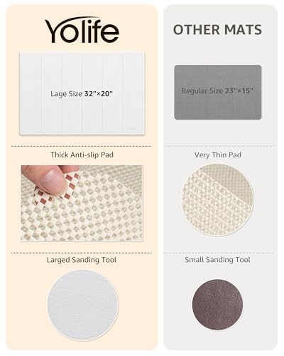 Yolife 32"x 20" Stone Bath Mat Large, Diatomaceous Earth Bath Mat for Bathroom, Super Absorbent Quick Drying Stone Shower Mat, Non-Slip Natural Diatomite Bathroom Floor Mat, Easy to Clean (White Grey) - color: White Grey