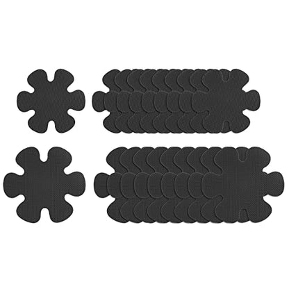 HARFINGTON 1 Set(20pcs) Non Slip Bathtub Stickers Bath Shower Floor 3.15" 3.94" Anti-Slip Sticker Tape Flower Style Decals for Bathroom Kitchen Bathtub Treads Stairs, Black - color: Black